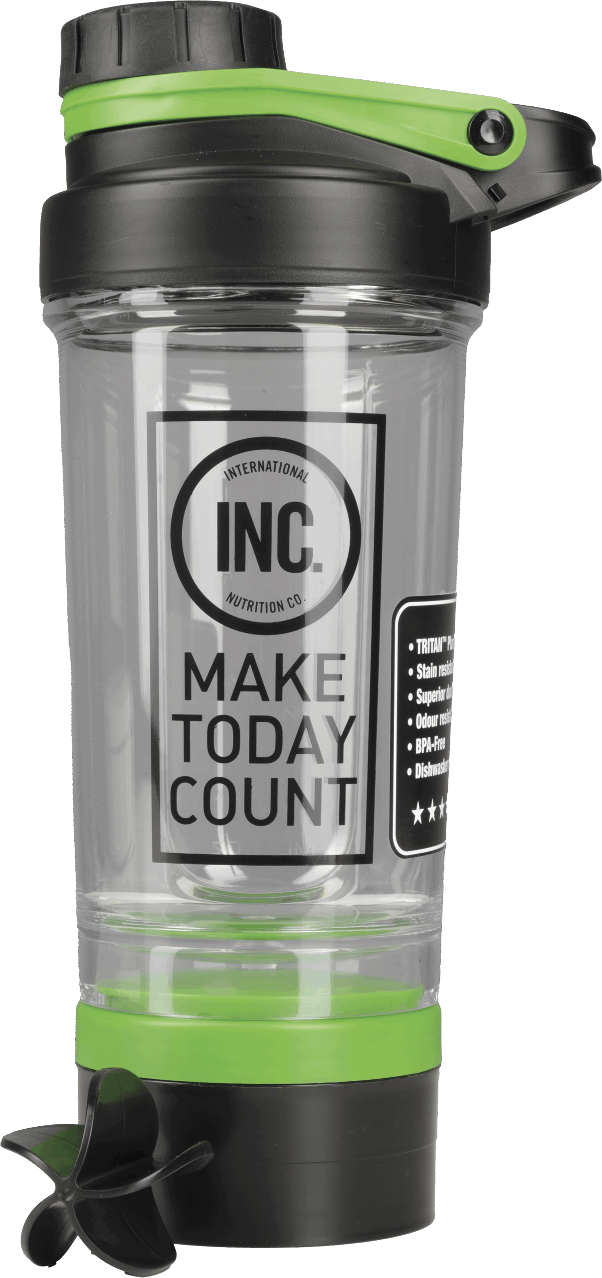 292931 2694109 INC Tritan Shaker Bottle Green 600ml